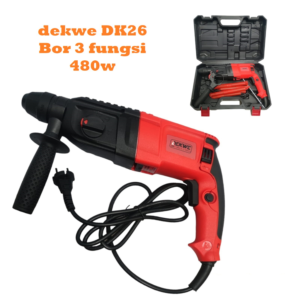 DEKWE DK26 Mesin Bor Bobok Beton / Rotary Hammer Drill 2-26 Set Mata Bor