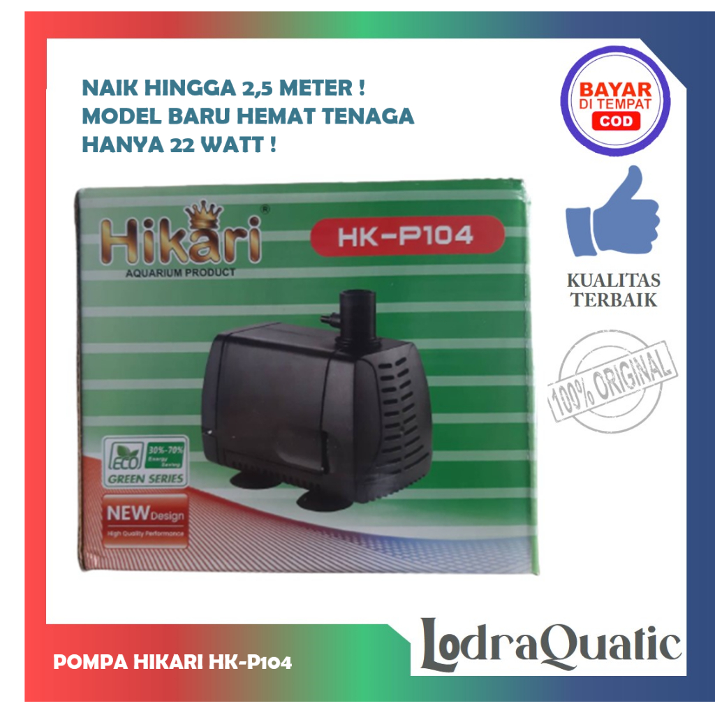 PROMO MURAH HIKARI HK- P104 POMPA KOLAM IKAN RECENT AA-104 NAIK 2 METER POMPA 2000 LITER PER JAMPOMPA AIR HIDROPONIK POMPA KOLAM KECIL POMPA AQUARIUM BESAR FILTER AQUARIUM FILTER KOLAM IKAN KOI FILTER POMPA AIR LAUT