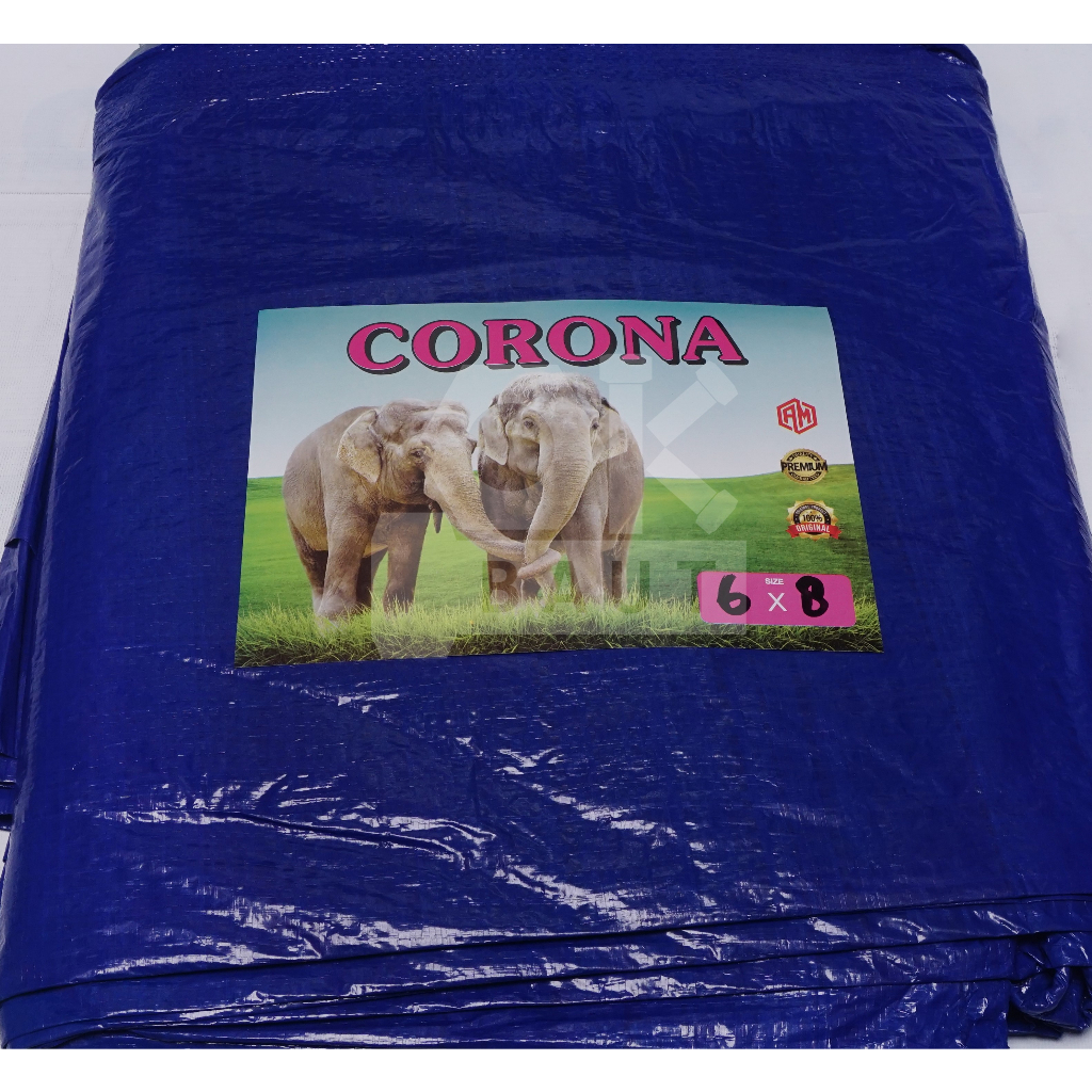 Terpal A2 6x8 meter Corona 2Gajah (b/s) Terpaulin Terpal plastik