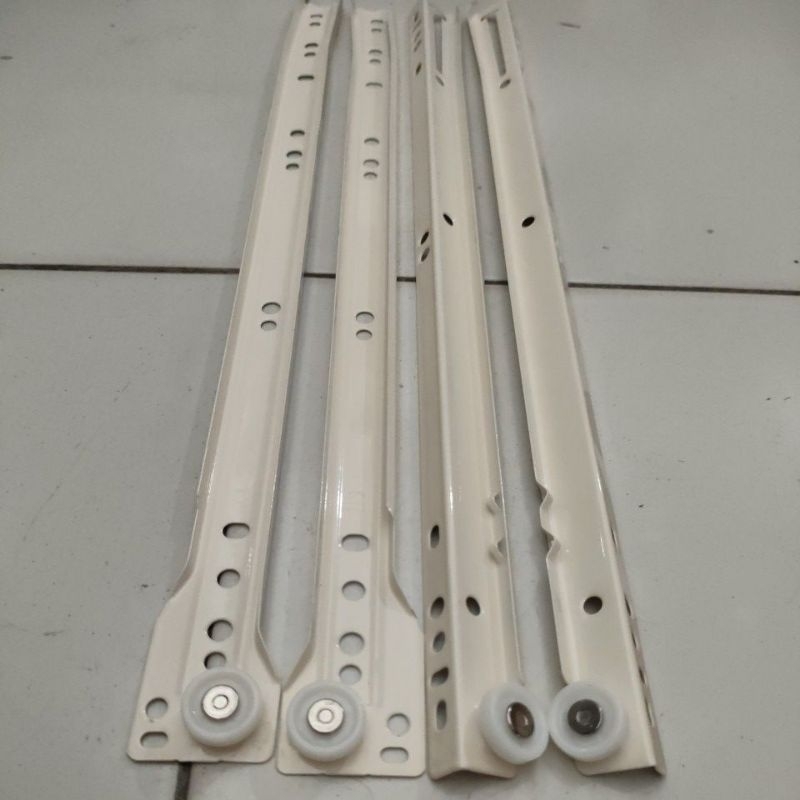 1SET Rel laci 40 cm rel meja 40 cm rel laci lemari roda rel meja slot laci slot meja