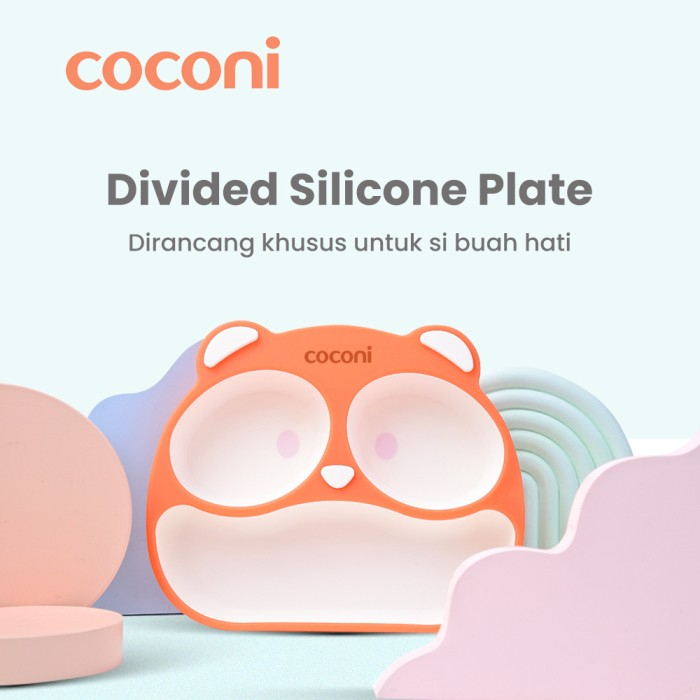 COCONI Panda Divided Silicone Suction Plate | Piring Makan Anak