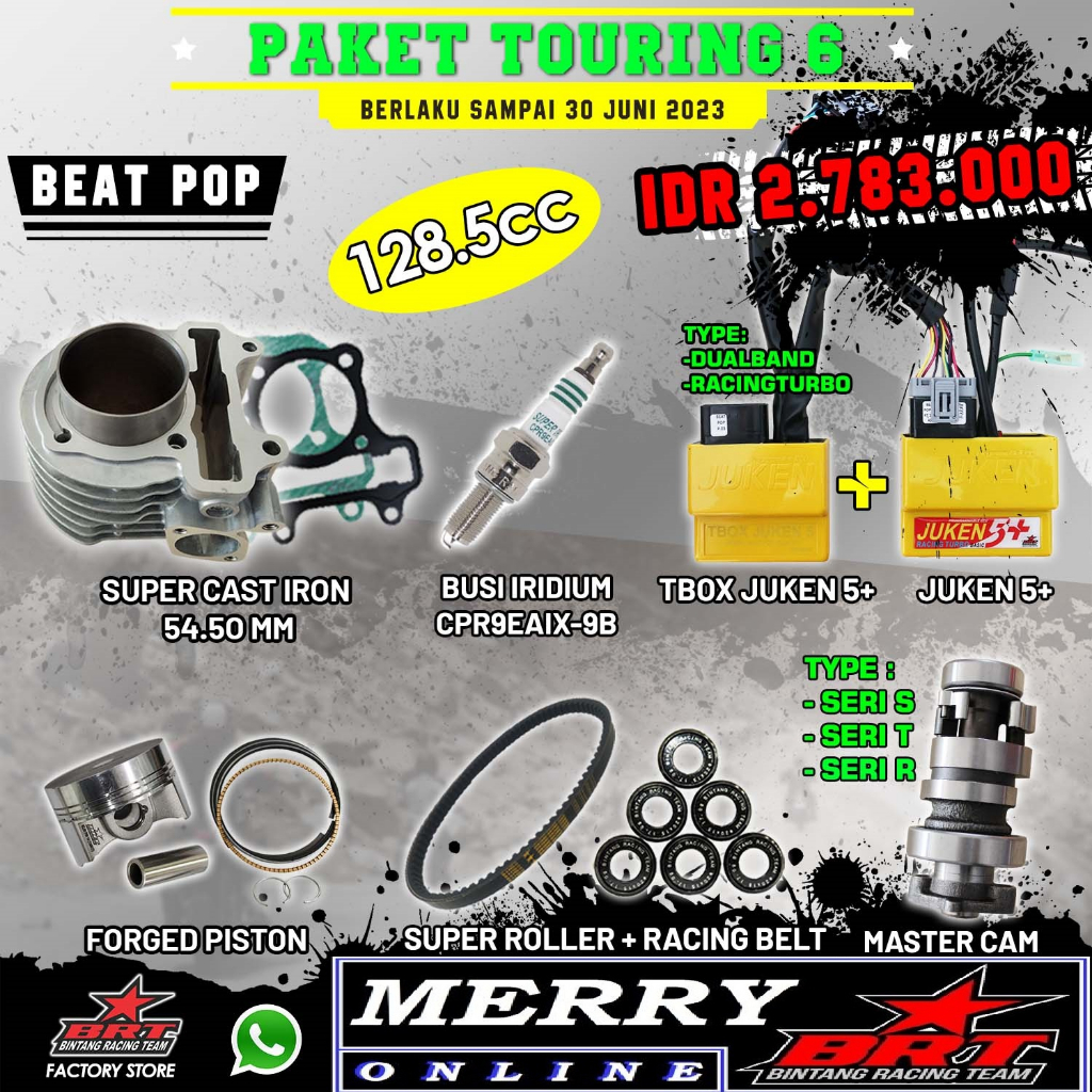 Paket Touring 6 BRT Bore Up Beat POP ECO ESP Street Scoopy Stylish 129cc