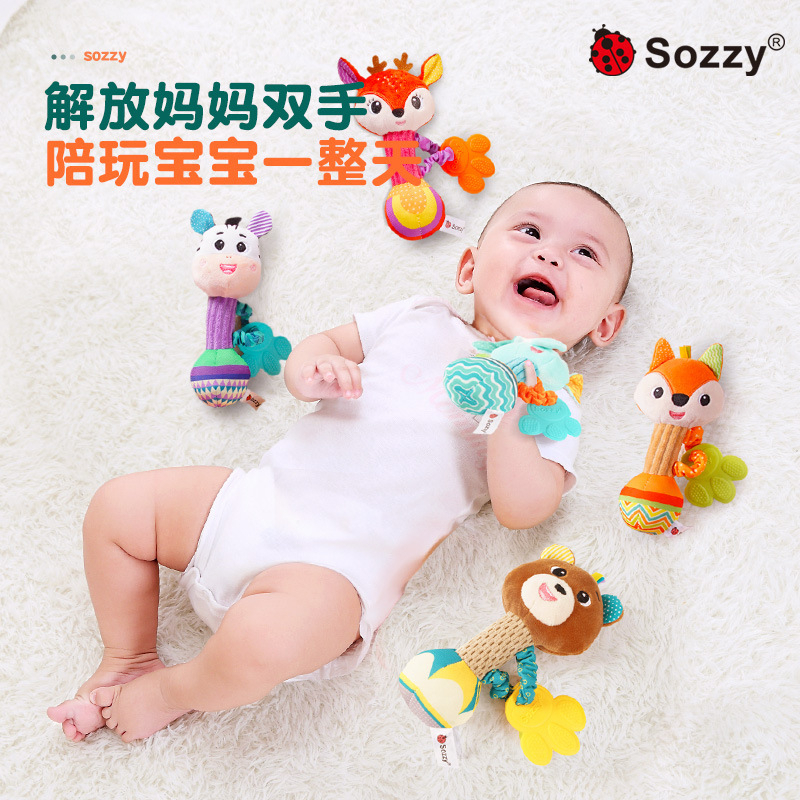 [BIG SALE] Rattle Stick Teether SOZZY Mainan Genggam Bayi Bentuk Binatang Handbell hampers kado bayi