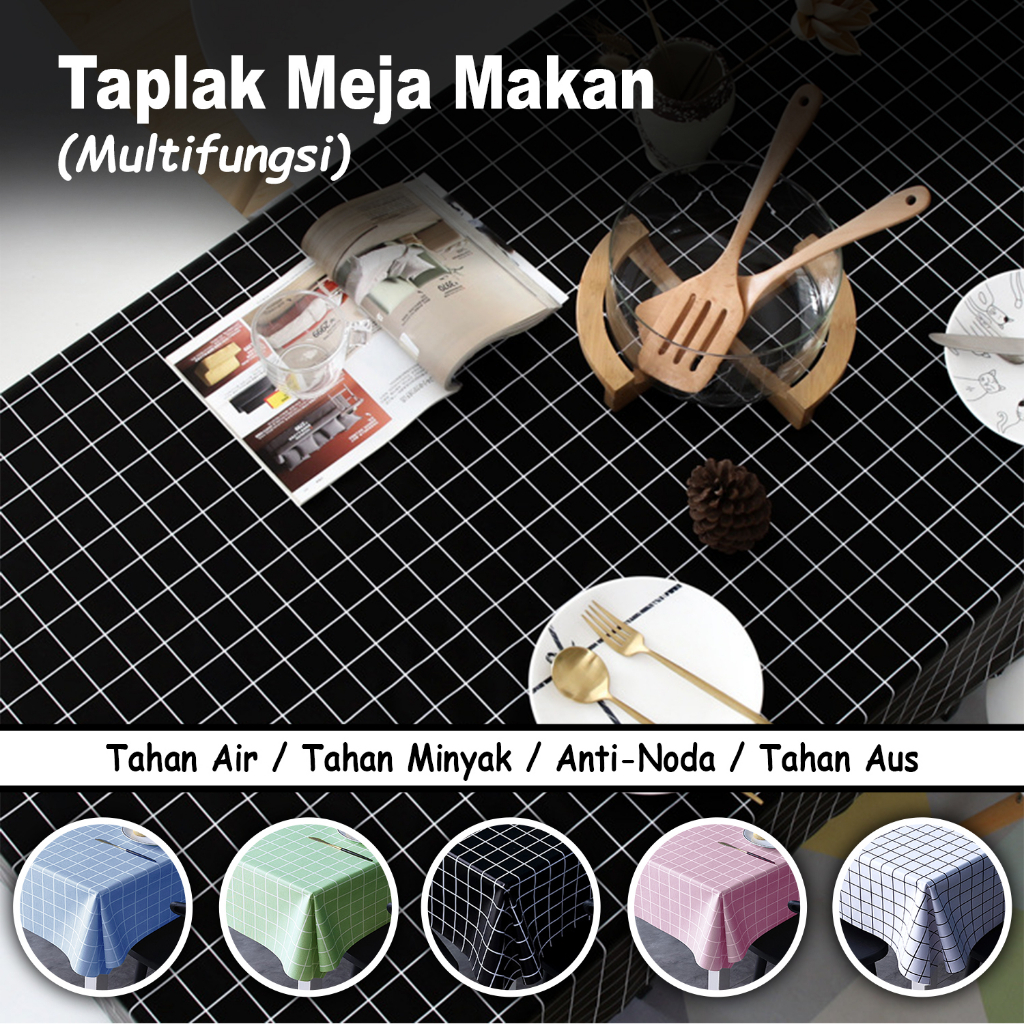COD - Taplak Meja Makan 2-4 Kursi - Taplak Meja Makan Ruang Tamu Kotak  Anti Air Minyak Panas Tebal - Lodoestar - D13-3C