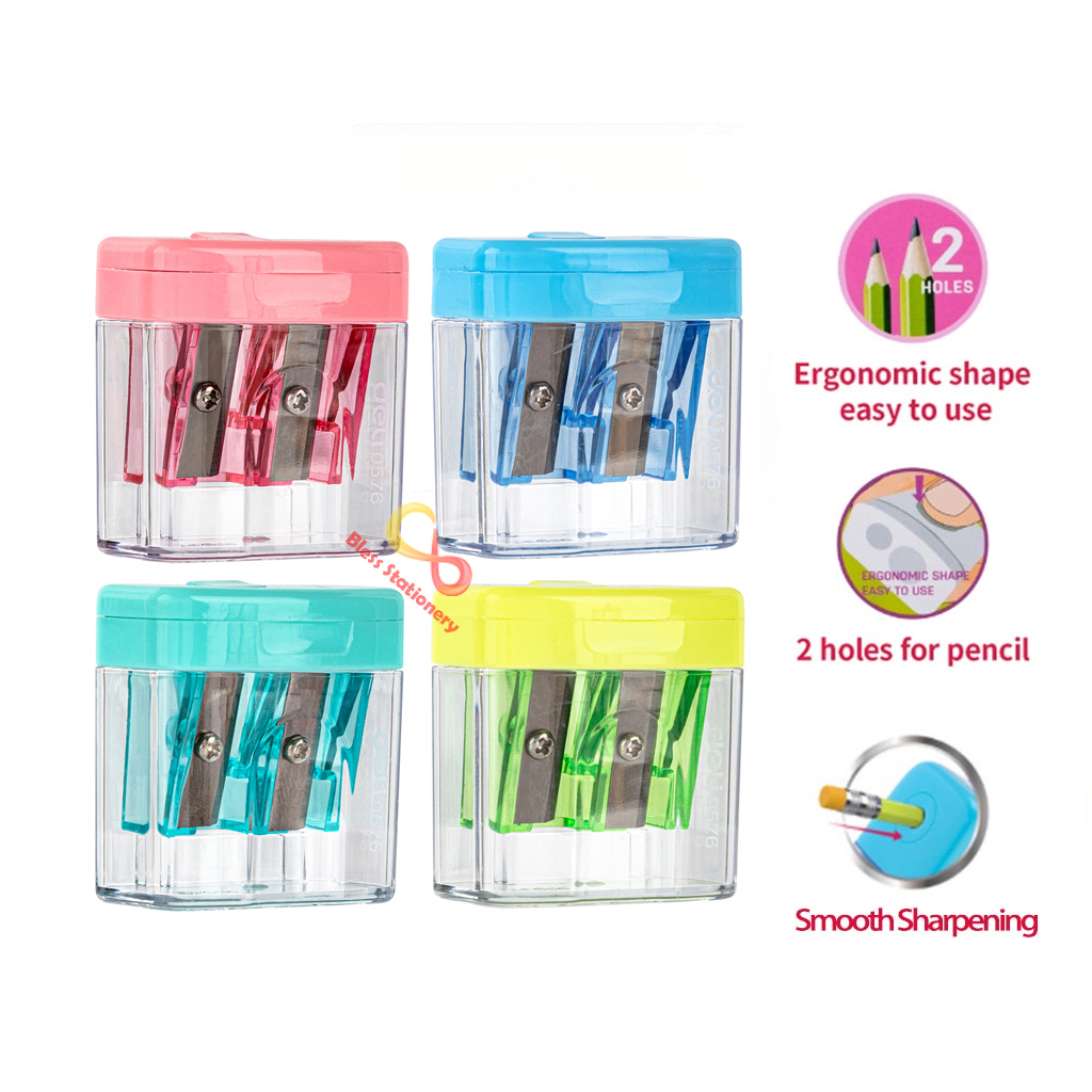 

Serutan pensil 2 lubang ukuran 8mm & 12mm rautan pensil 2 ukuran pencil sharpener