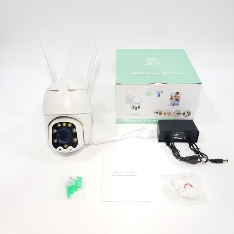 IP CAMERA OUTDOOR PTZ SPEED DOME 8MP 1080P WIRELESS 5x OPTICAL ZOOMColorVu : Malam Berwarna