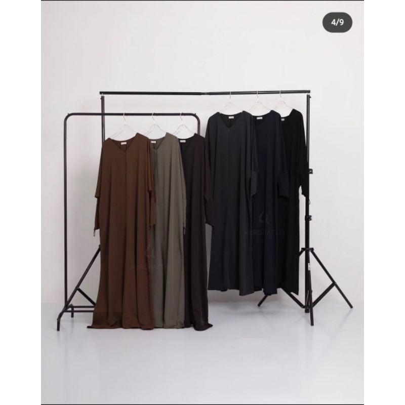 NOUR KHIMAR BANDANA WARNA HITAM & MEELA ABAYA WARNA HITAM  AURORACLO