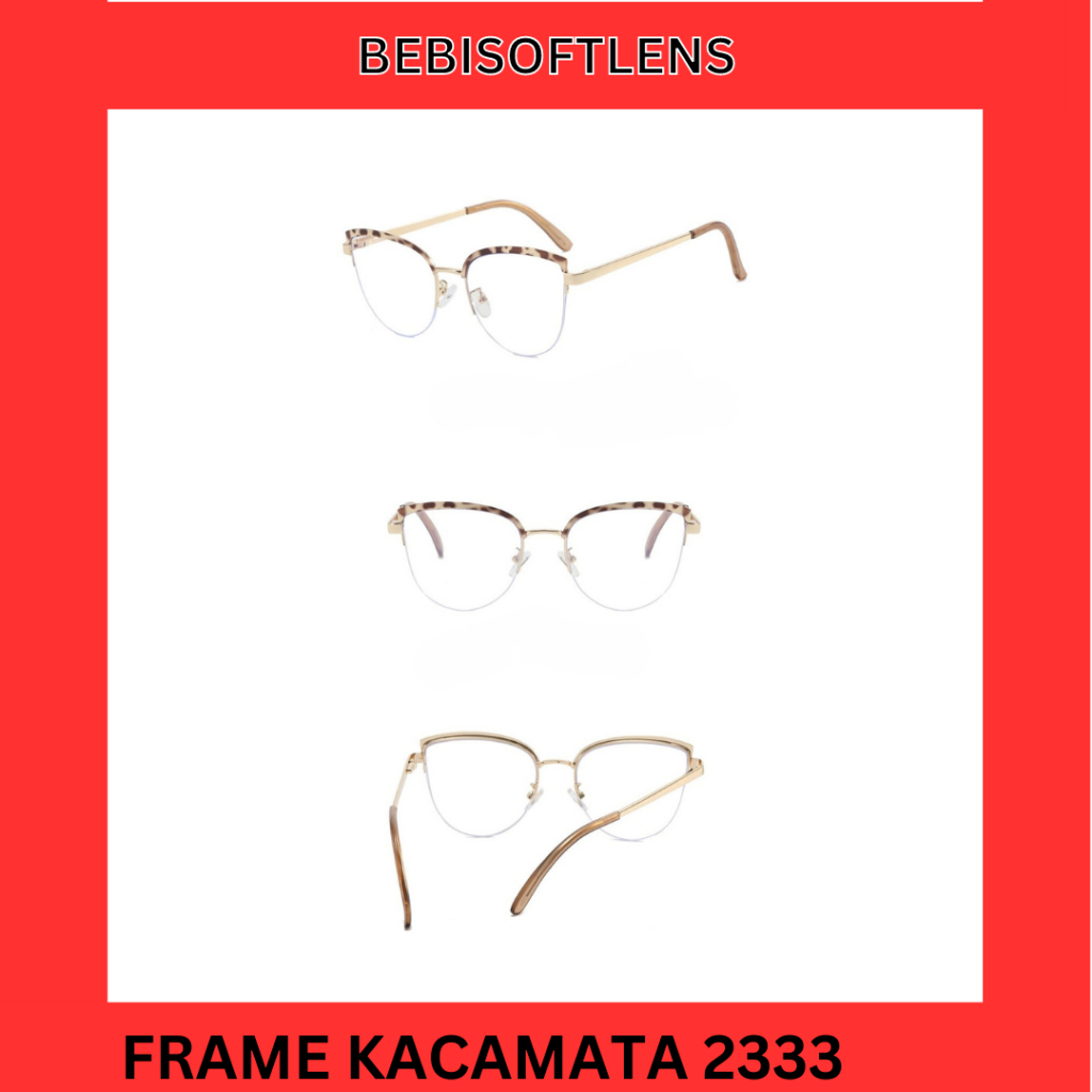 Kacamata Korea 2333 Kacamata Cat Eye, Kacamata Minus Normal , Kacamata Gaya Bluecromic Anti Radiasi Kaca Mata Minus Wanita Pria / BB