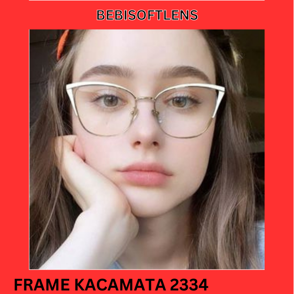 Kacamata Korea 2334 Kacamata Cat Eye, Kacamata Minus Normal , Kacamata Gaya Bluecromic Anti Radiasi Kaca Mata Minus Wanita Pria / BB