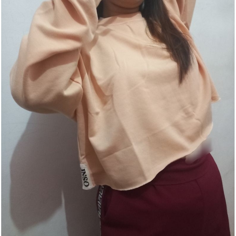 Sweater Crop Oversize Loose Crewneck