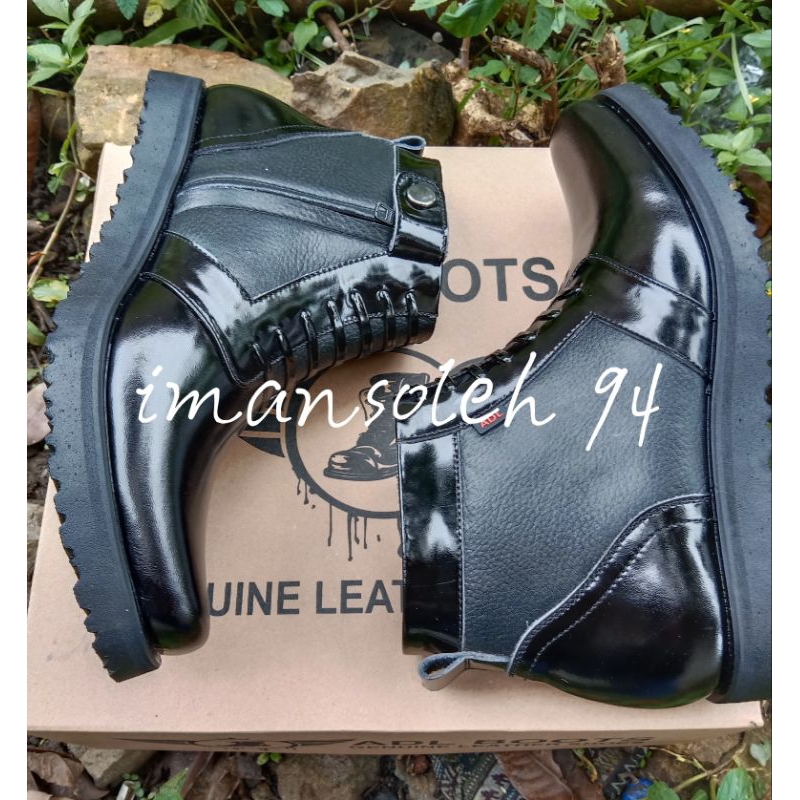 SEPATU PDH KULIT ASLI KILAP MIX DOFF CLASSIC MERK ADL BOOTS