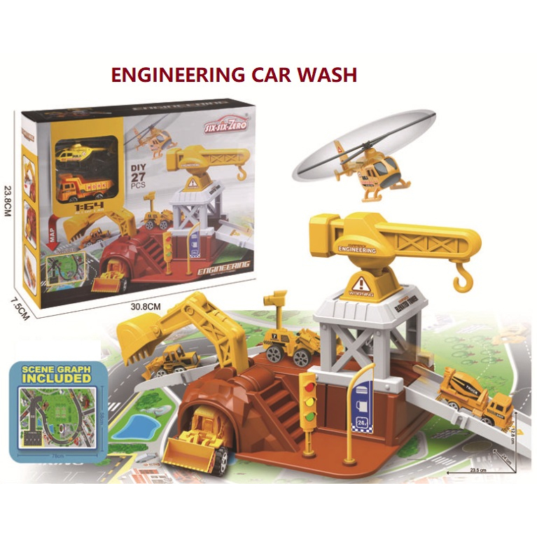 Mainan Mobil Anak Laki Laki City Car Wash Dapat Berubah Warna