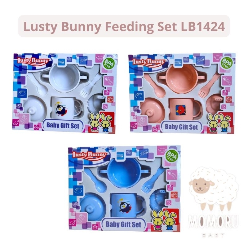 Lusty Bunny Feeding Set 6 in 1 LB1424 LB1419 Peralatan Makan Bayi Kado Lahiran Murah