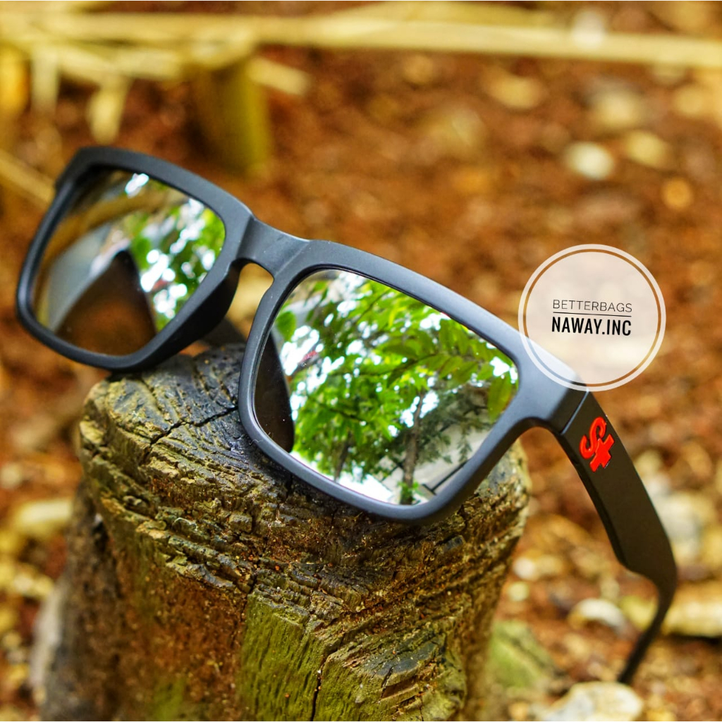 Kacamata Pria Lensa Mirror Iridium / Kaca Mata Hitam Retro Suglasses Trendi untuk outdoor siang hari anti radiasi UV 400 model korea