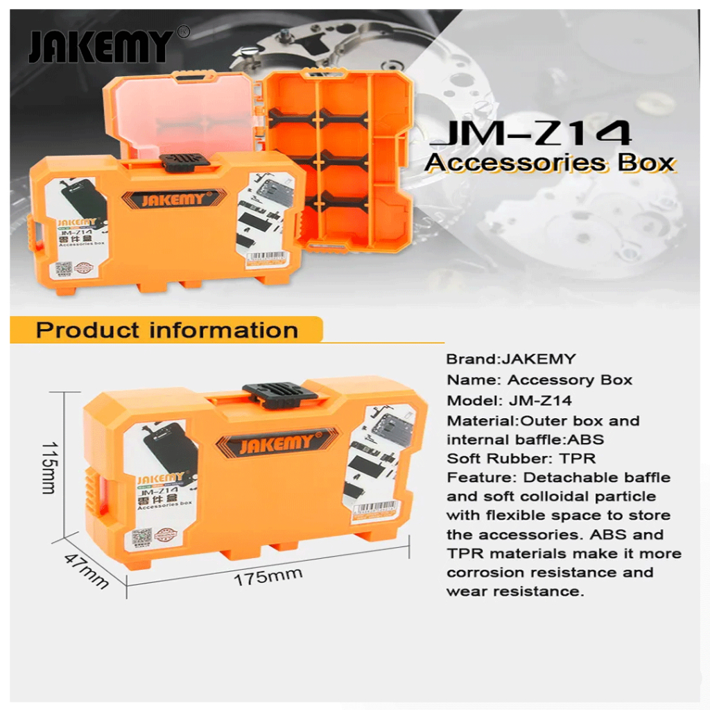 Jakemy Customizable Storage Container Box - JM-Z14 - Orange Original