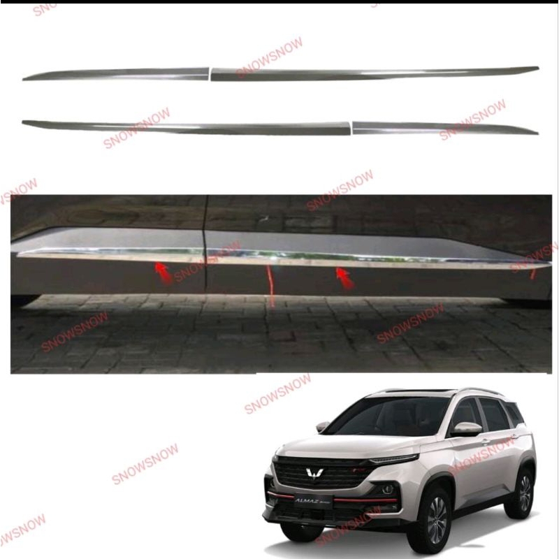 List Body Samping Wuling Almaz 2019 2021 2023 2024 UP Chrome