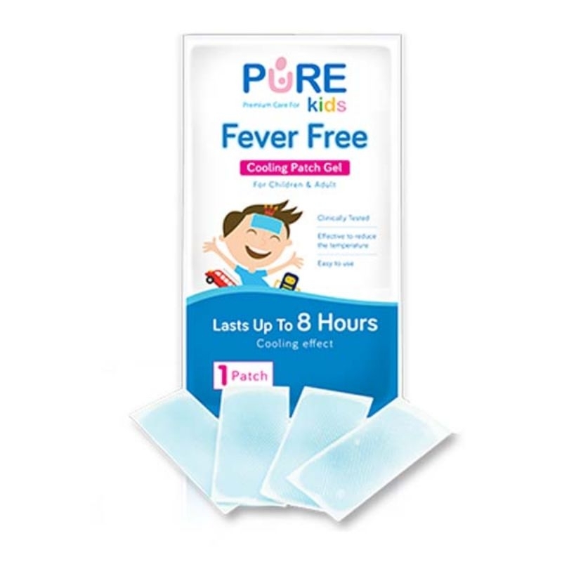 PURE Kids Fever Free Plester Kompres Demam Anak Cooling Patch Gel