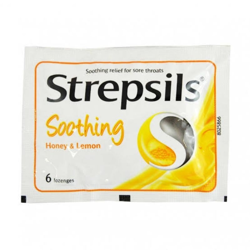 

strepsils honey & lemon perbungkus isi 6 butir