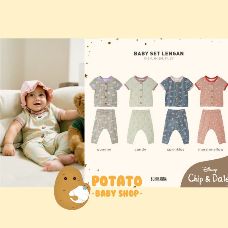 BohoPanna - Baby Set Lengan Print / Boho Panna 0-2th