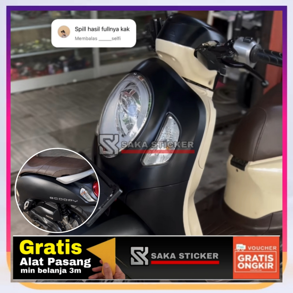 Skotlet Hitam Scotlet Motor Hitam Doff Metalik Dop