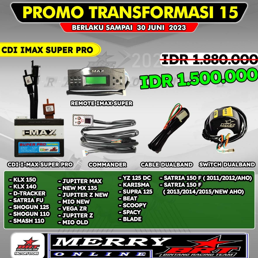Paket Cdi I Max I-Max Imax Super Pro BRT Karisma / Supra X 125 dan Sonic Old