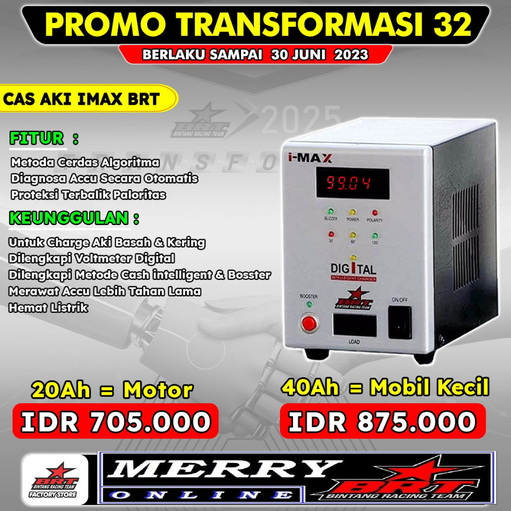 SMART CHARGER IMAX I MAX I-MAX BRT 4A 40ah Cas Aki Accu