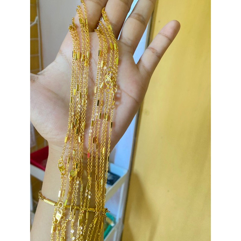 Kalung Medan balok Halus Warna 24k / 45 cm