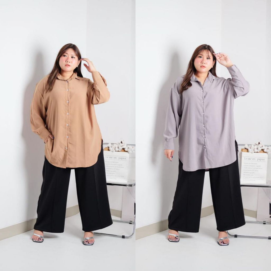 BIGWELL LORA KEMEJA TUNIK  BIGSIZE PLUSSIZE/ATASAN JUMBO /KEMEJA BIGSIZE/ATASAN BIGSIZE/KEMEJA JUMBO