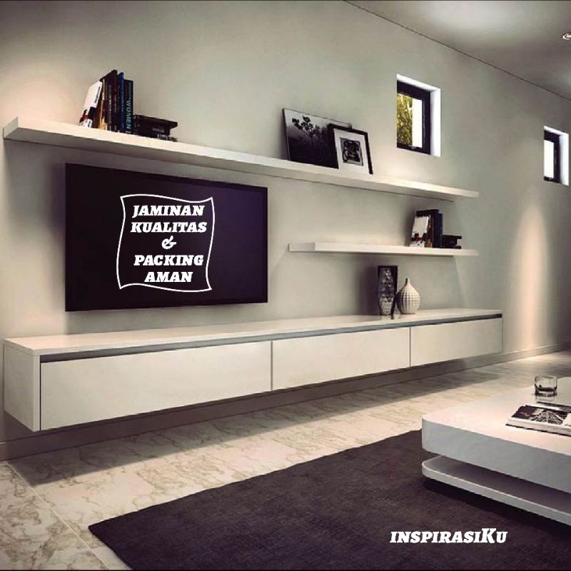 meja tv gantung minimalis & rak dinding 1,set TV7