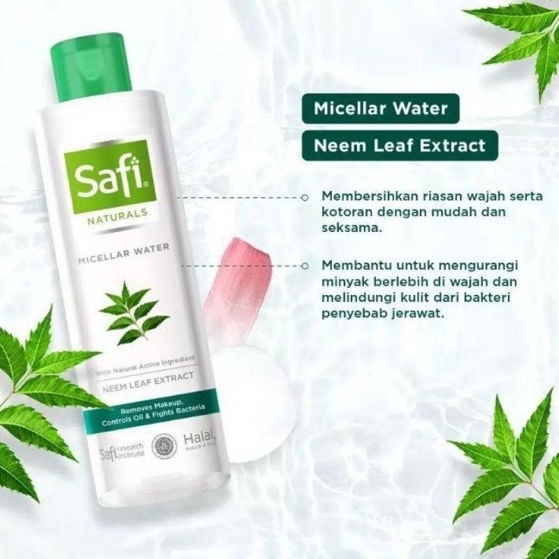 SAFI Naturals Micellar Water Neem | Acne Clarifying Cleanser | Clarifying Toner | Acne Cream Moisturizer | Pure Tea Tree Oil