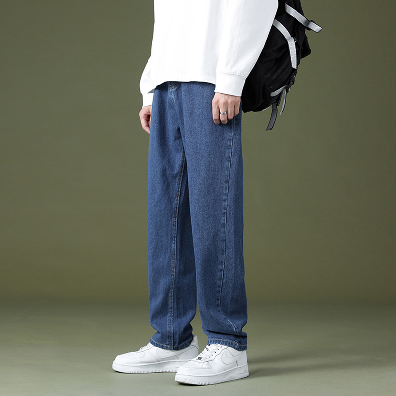 【hiphop】Baggy pants celana jeans pria standar straight loose jeans celana kulot jeans oversize pria longgar dewasa korean style jumbo