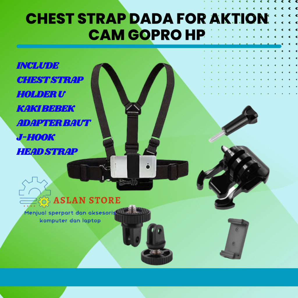 Body Chest Strap Belt strap 5 in 1 + Holder for GoPro Smartphone Mobile Handphone