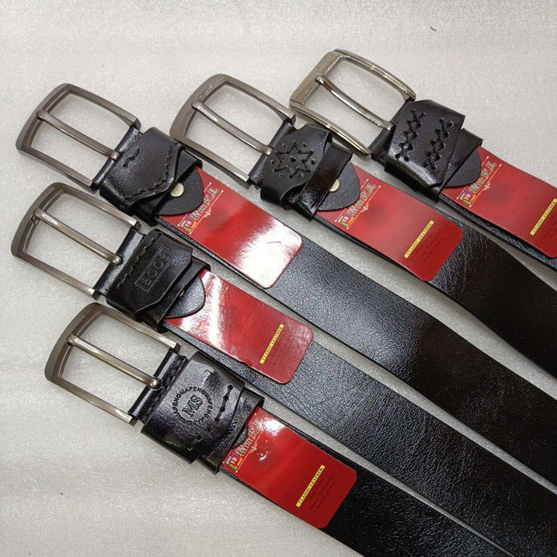 Ikat Pinggang Pria Bahan Kulit PU Import Model Lubang || Sabuk Jarum Lubang Kulit Sintetis