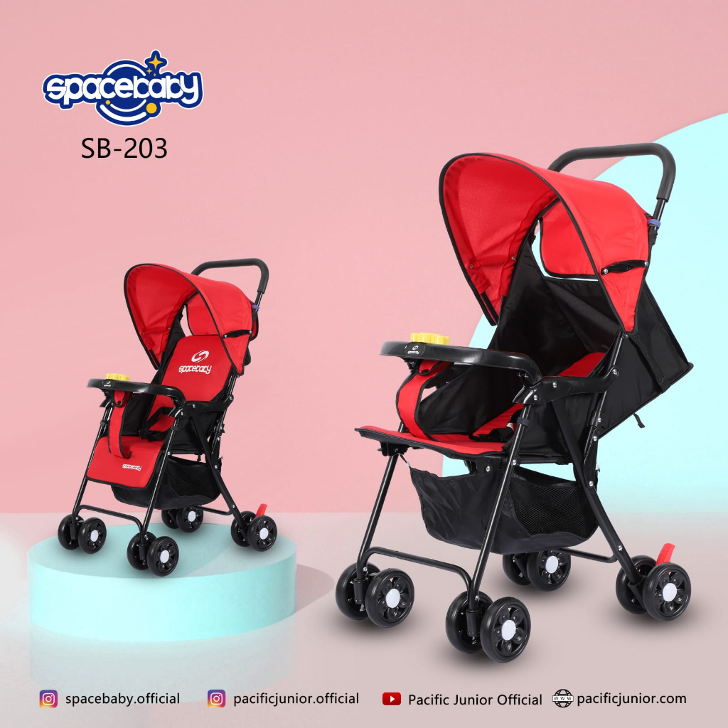 Stroller Balita dan Anak Merk Space Baby SB203 Bisa Dilipat Praktis / Spacebaby 203 kereta dorong bayi