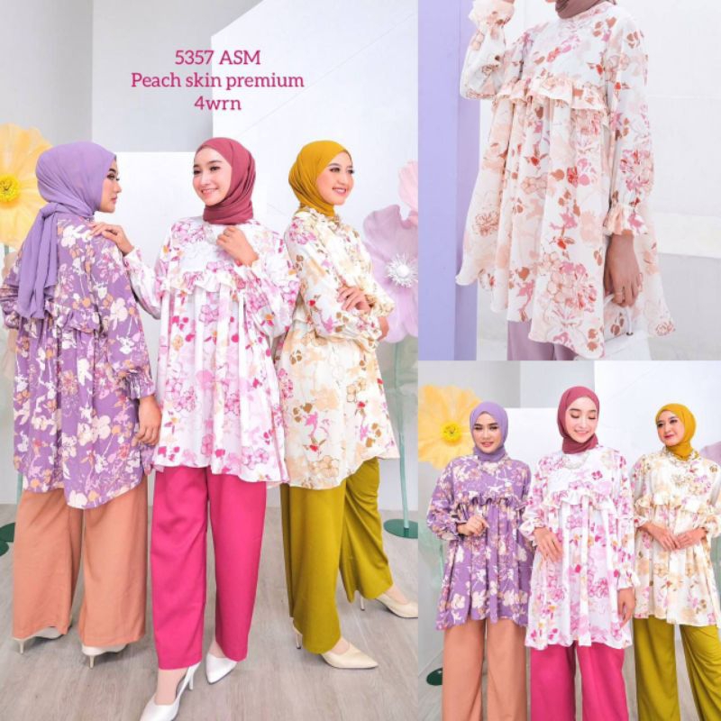 ONE SET NARA BABYDOLL FLOWER CELANA KULOT POLOS PREMIUM