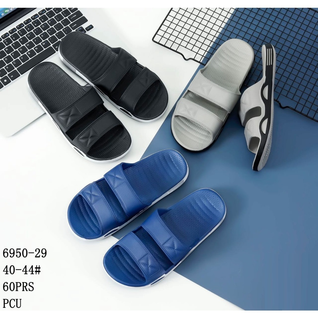 Sandal Slop Jelly Pria Ban 2 40-44 Model Polos Simple Keren Trendy Import Desain Modern dan Nyaman Y