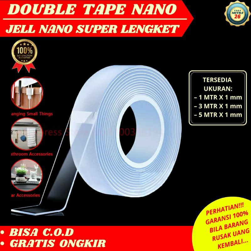 

Double Tape Transparant Dua Sisi Perekat Nano Bening Untuk Segala Permukaan Bisa Dicuci dan Pakai Ulang /