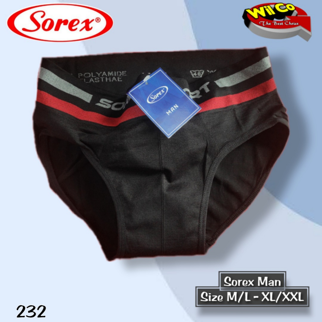 K232 - [Harga Per 1 Potong] CELANA DALAM BRIEFT [SEGITIGA] PRIA SOREX SIZE (M-L) - (XL-XXL)