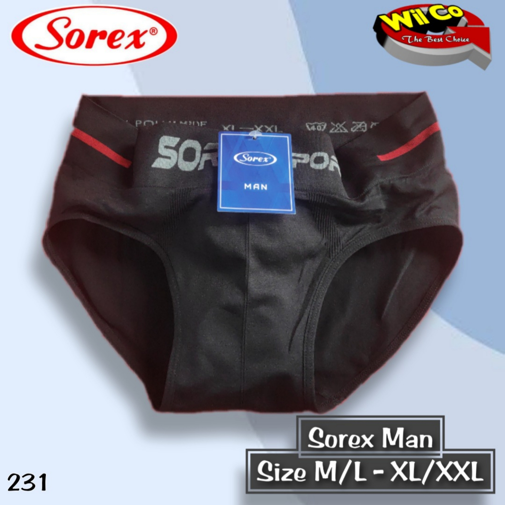 K231 - [Harga Per 1 Potong] CELANA DALAM SEGITIGA PRIA [ BRIEFT] SOREX SIZE (M-L) - (XL-XXL)