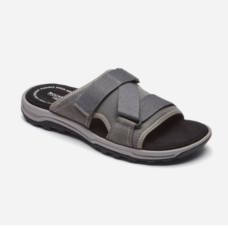 Sandal ROCKPORT Mens XCS Trail Technique II Velcro Slide Steel Grey ORIGINAL