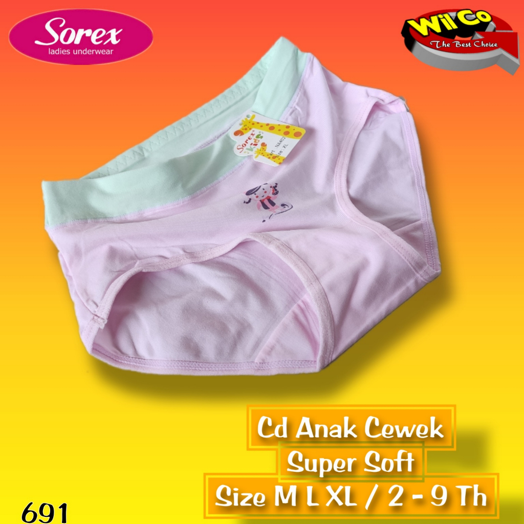 K691 - CELANA DALAM ANAK WANITA SOREX SIZE M - XL HARGA PER 1 PCS