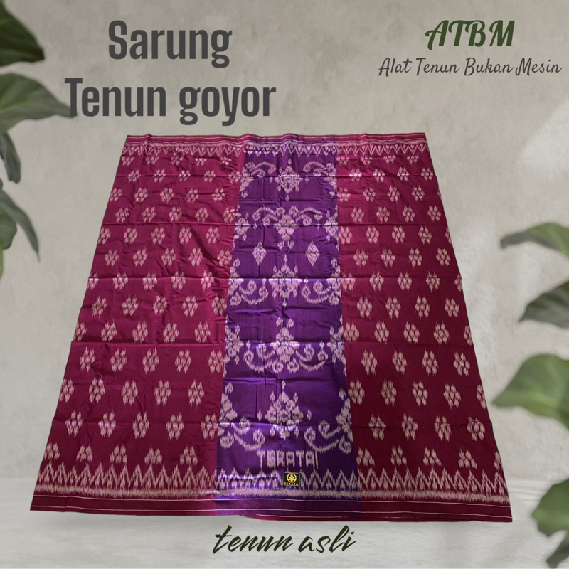 Sarung tenun goyor jahit tengah asli-ATBM Alat Tenun Bukan Mesin-motiv khas Bali loloan