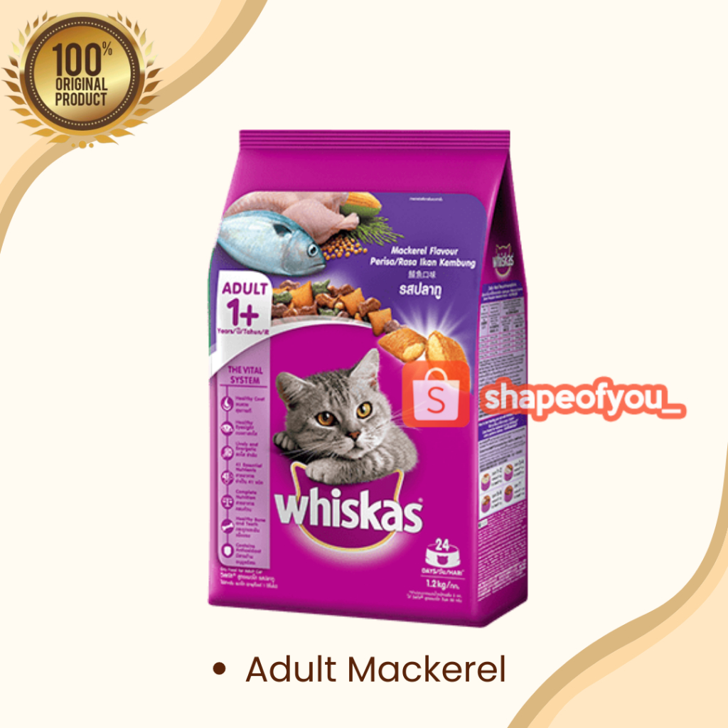 Whiskas Dry Cat Food Freshpack 450gr Wiskas 1.2 kg Junior Makanan Kering Kucing Kitten Adult Wishkas