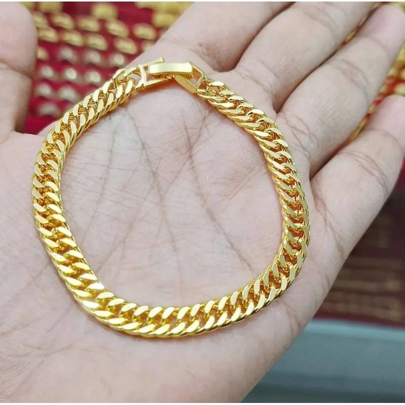 gelang rantai wanita motif emas 24k