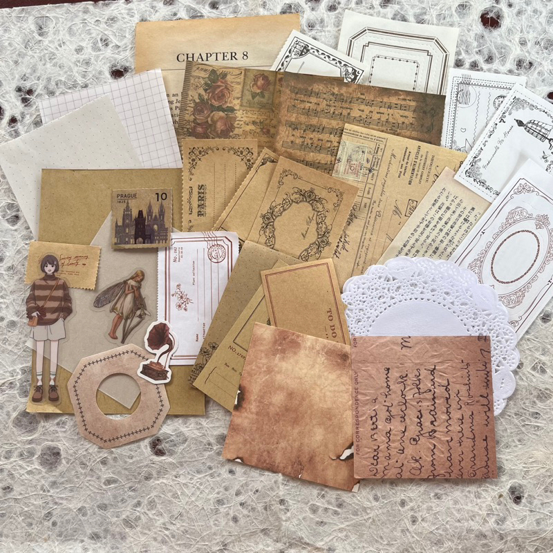 

30++ Journaling kit / journal kit tema brown vintage