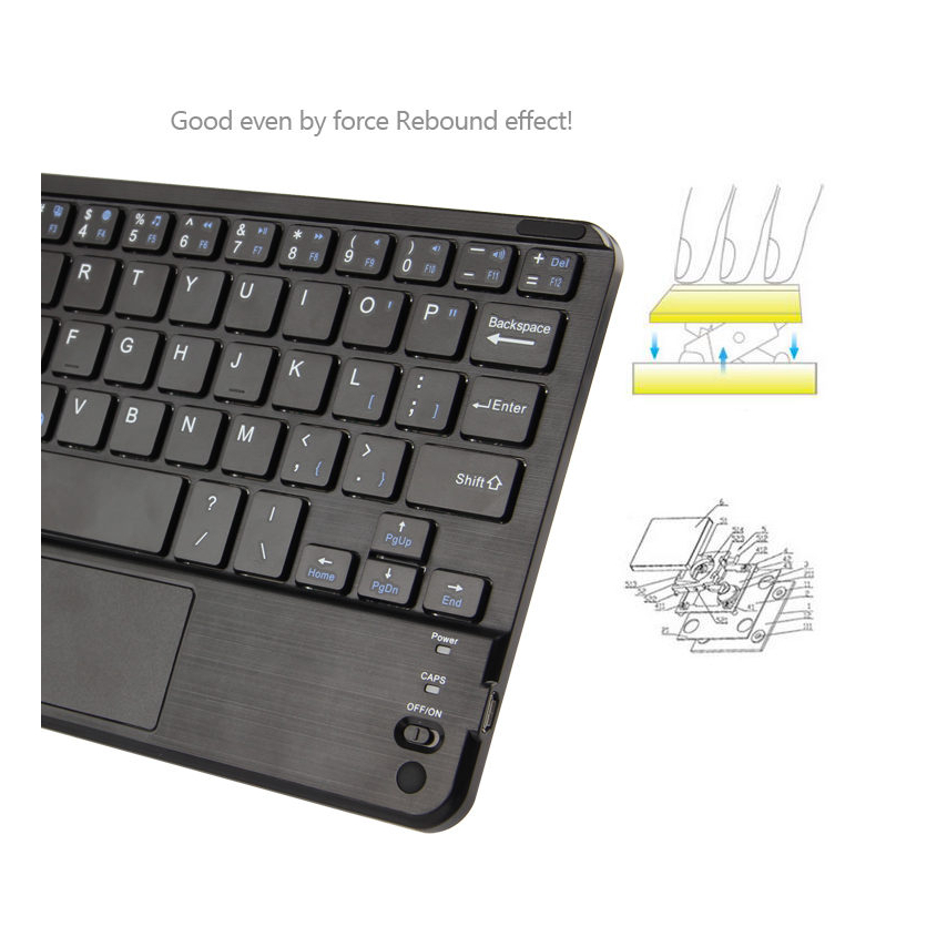 Keyboard Wireless Bluetooth 8 Inch with Touchpad - WD20 - Black