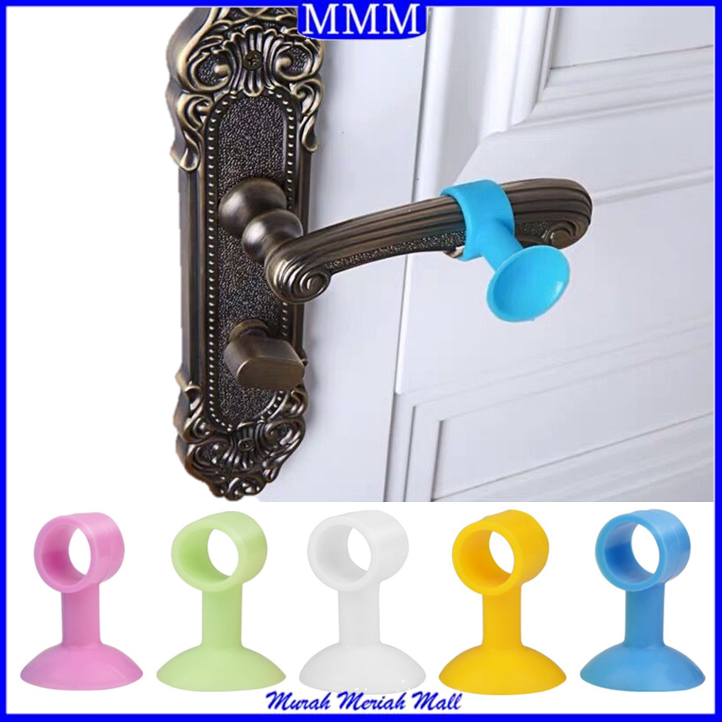 MMM Karet Silikon Cover Pengaman Pegangan Gagang Pintu Pelindung Benturan Tembok Handle Anti Lecet Banting Door Stopper Ganjalan Pintu Karet Petak Bulat Penahan Benturan Engsel Safety Lock Door Band