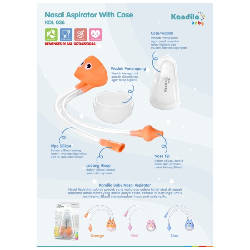 Kandila Baby Nasal Aspirator With Case KDL036 Alat Pembersih Hidung Sedot Ingus Bayi WHS