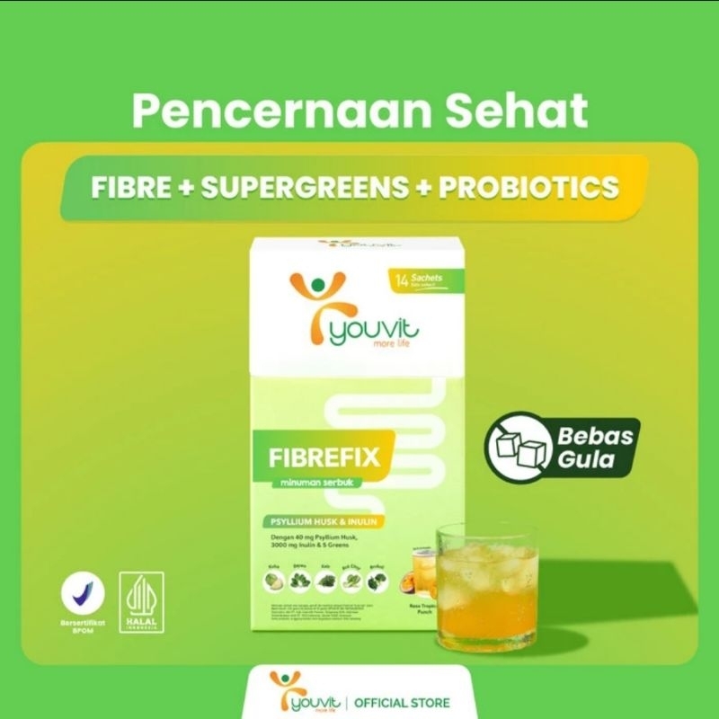 Youvit Fiber FibreFix Drink 14 Hari untuk Berat Badan Sehat