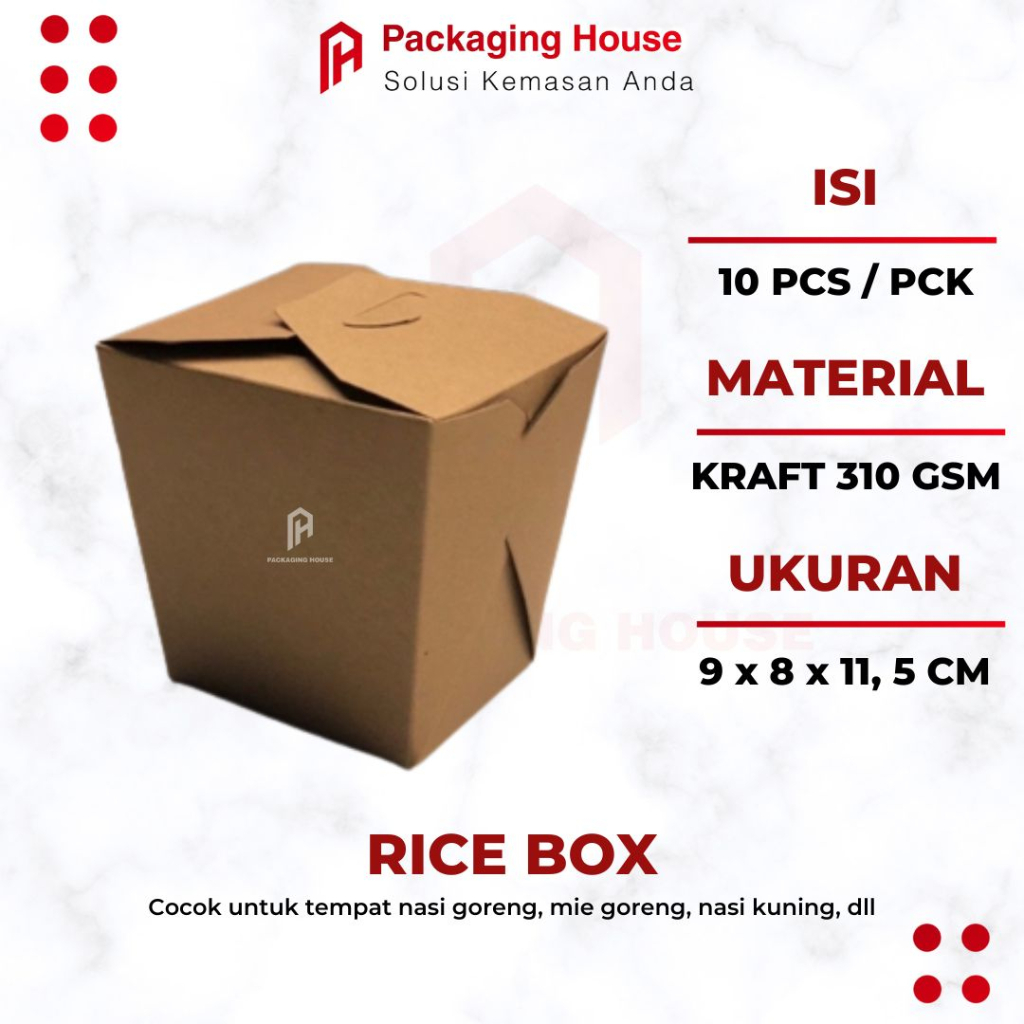 [ 10 pcs ] Rice Box | Food Pail | Food Pail Kraft